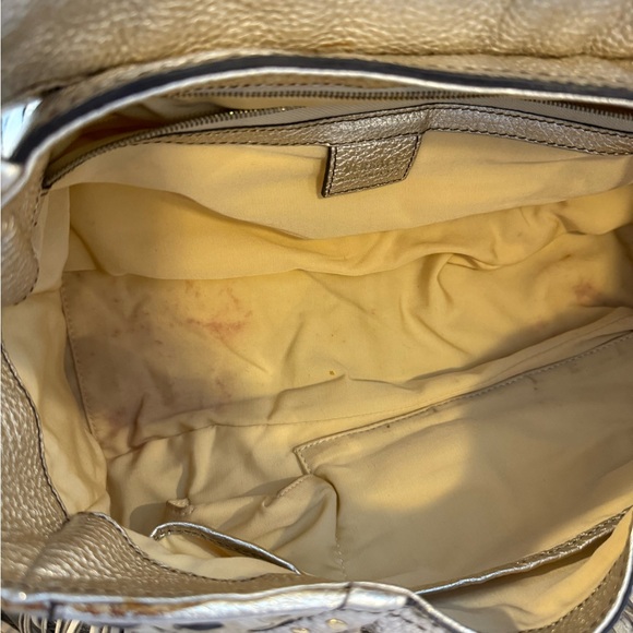 Vintage VERSACE Hobo Beige‎ Leather Suede Fringe Tassel Fringe Hand Bag Tassle - Picture 9 of 15